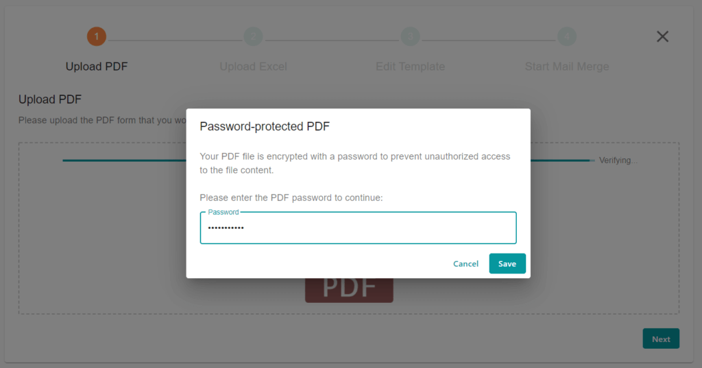 Encrypted pdf