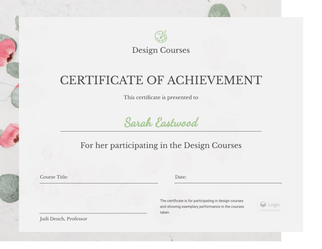 PDF Certificate Example 2