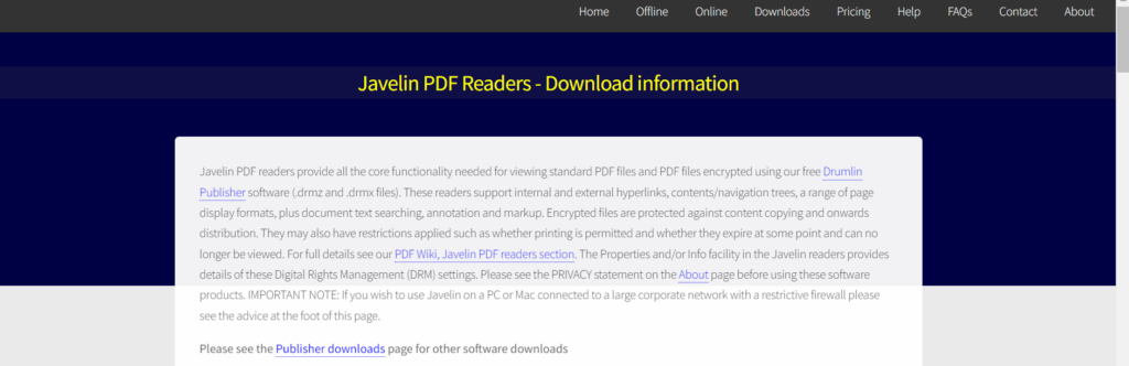 Javelin PDF reader