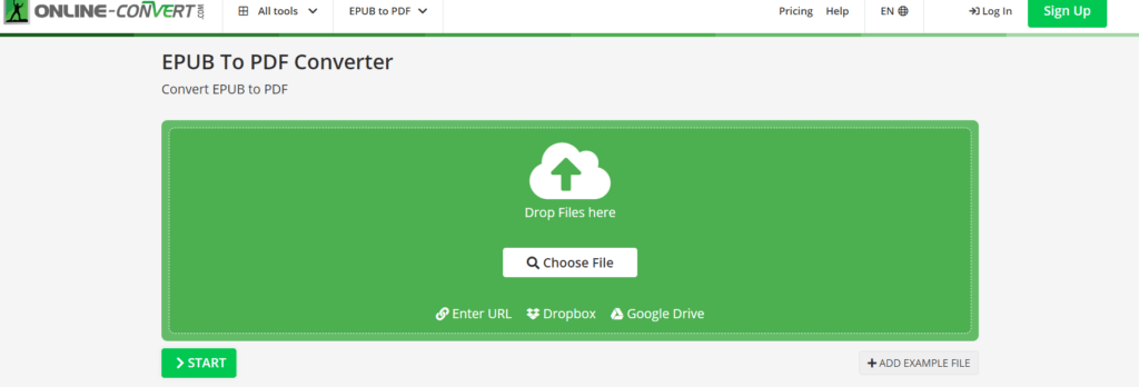 Top 4 Online EPUB to PDF Converters 3 EPUB files to PDF