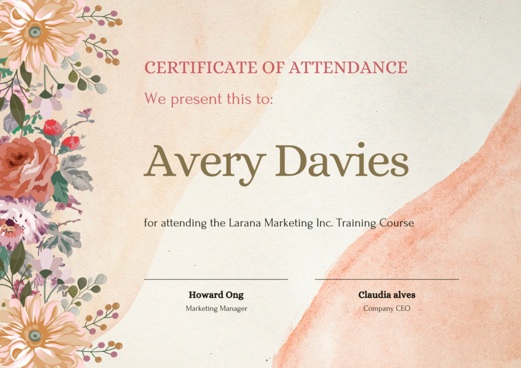 11.Certificate of Attendance
