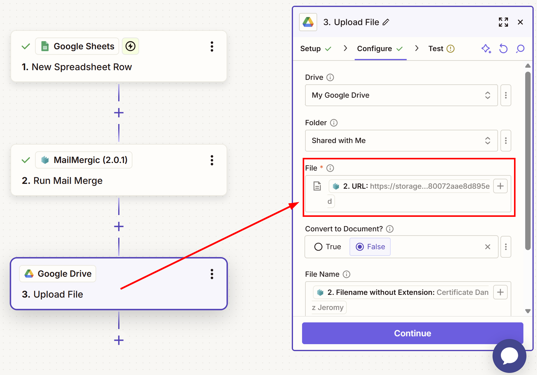 Zapier Step 10 Add Subsequent Action