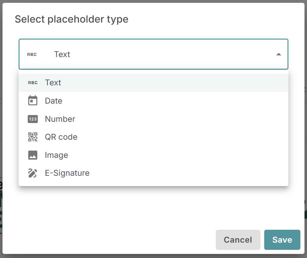 placeholder type